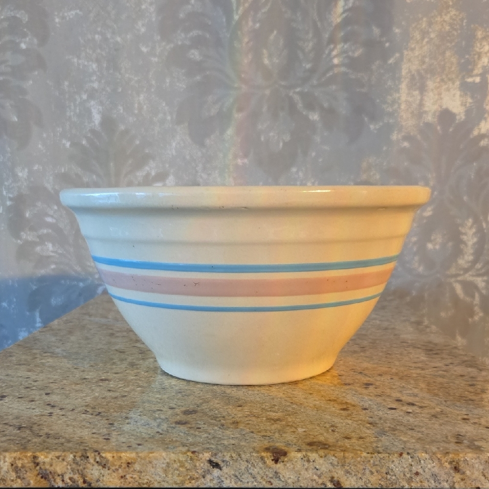 Vintage McCoy Striped Ceramic Bowl